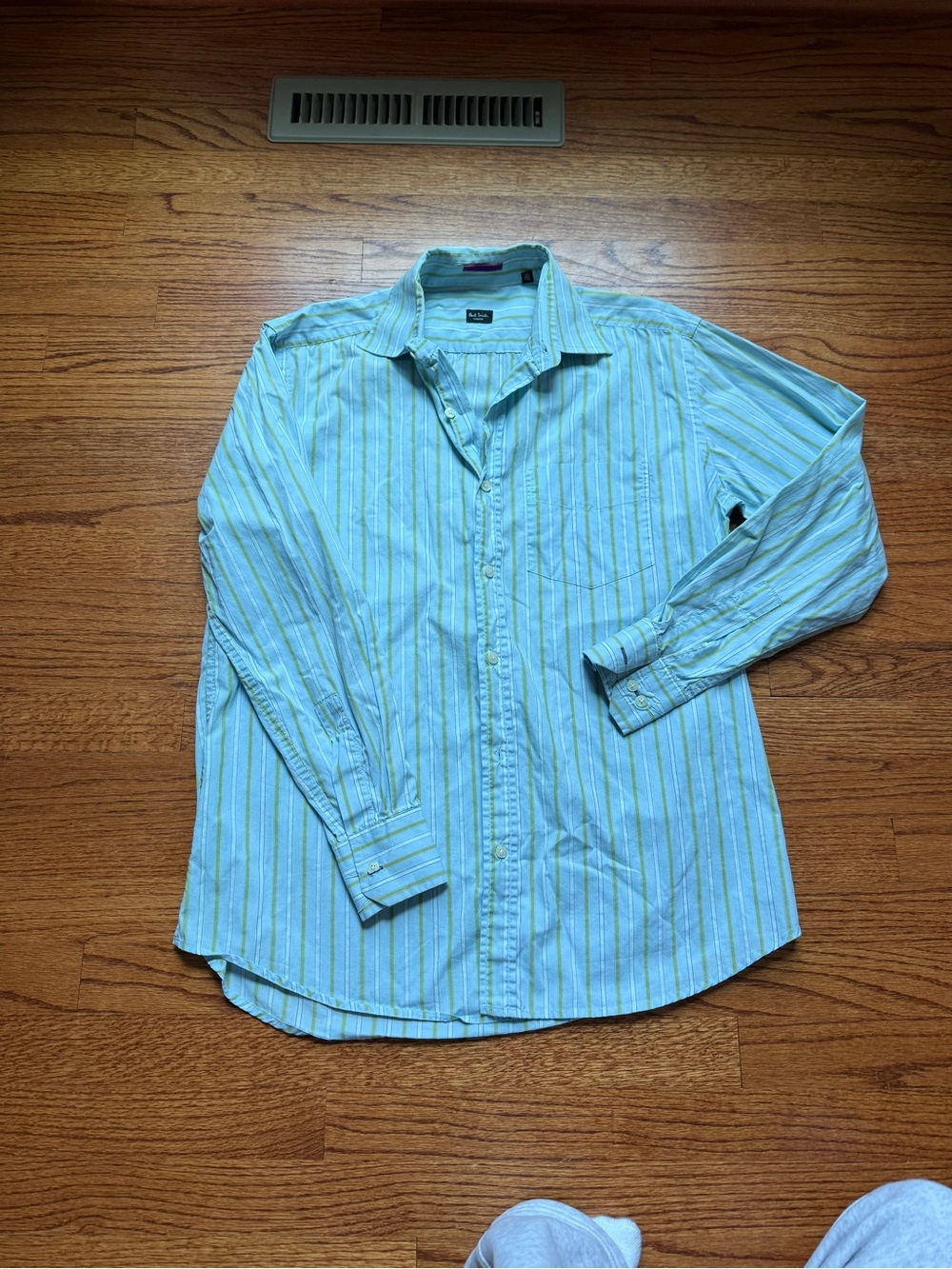 Paul Smith Light Blue & Green Striped Dress Shirt